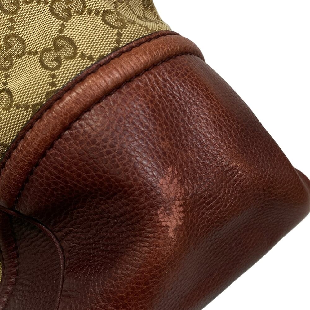 Gucci GG/Bamboo Tote Bag 246860 Beige Dark Brown Bordeaux Jacquard Leather - Picture 15 of 15